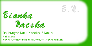 bianka macska business card